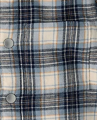 Boys Plaid Flannel Sherpa Lined Shacket