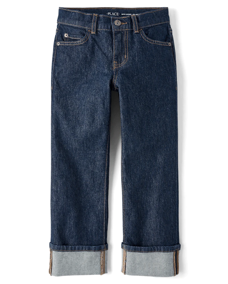 Boys Roll Cuff 90s Loose Jeans