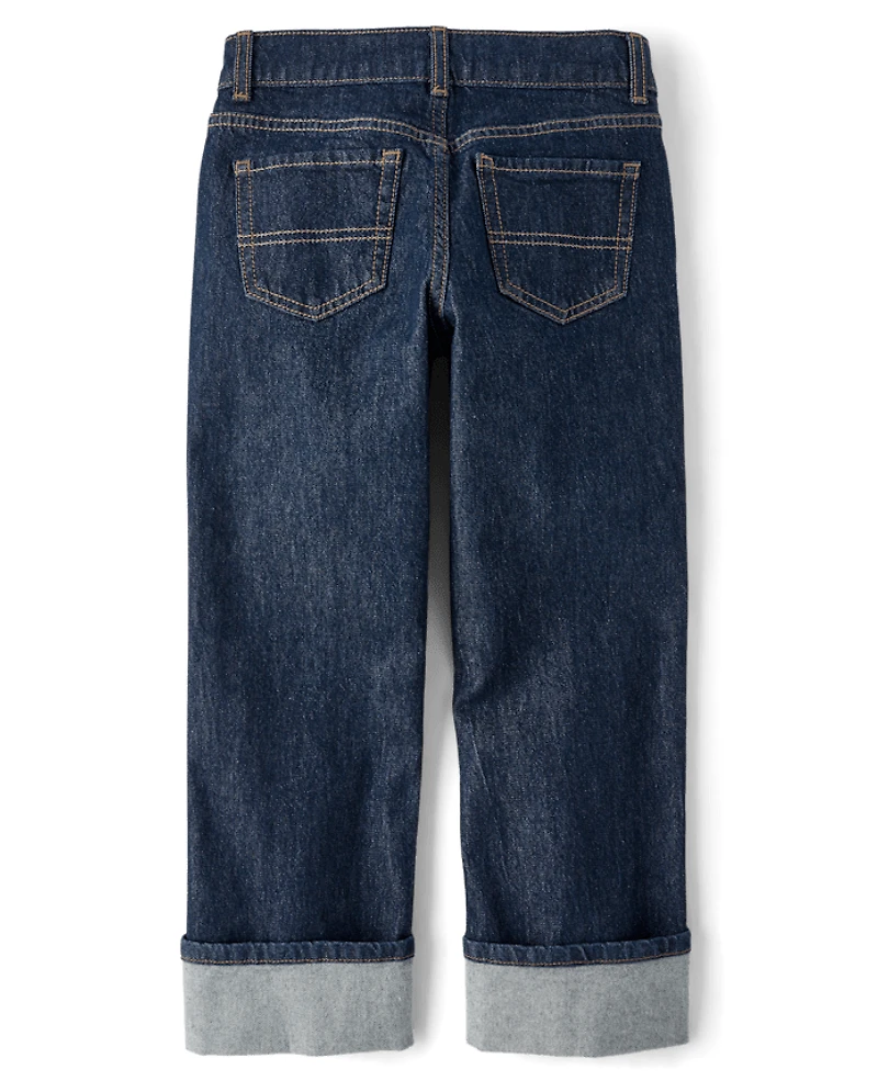 Boys Roll Cuff 90s Loose Jeans