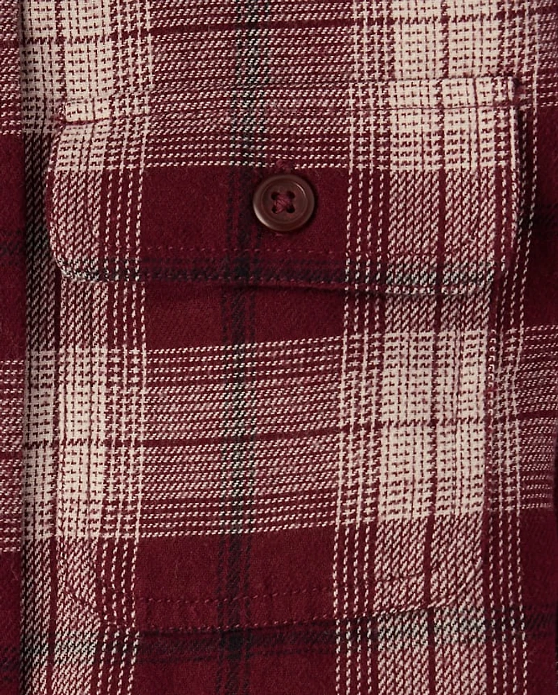 Kids Plaid Flannel Button Up Shirt