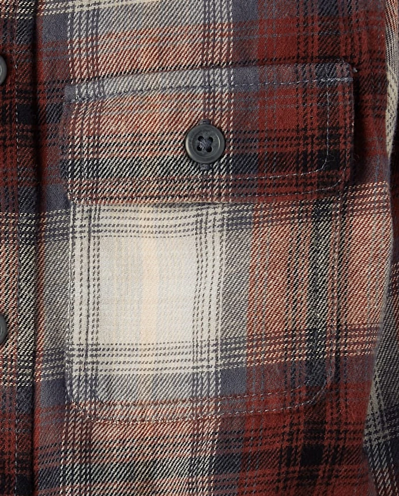 Kids Plaid Flannel Button Up Shirt