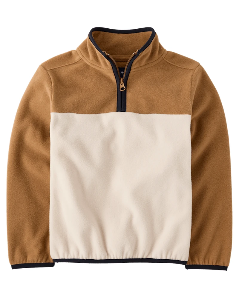 Boys Colorblock Microfleece Half Zip Pullover