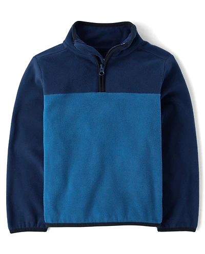 Boys Colorblock Microfleece Half Zip Pullover