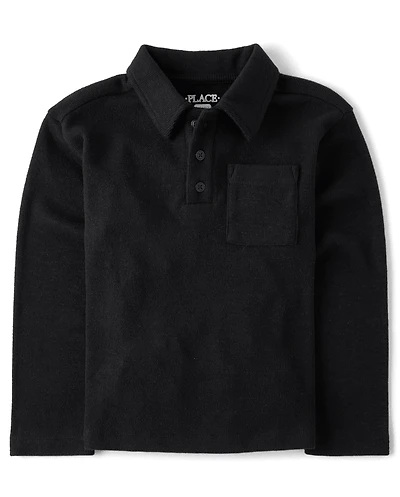 Boys Plush Rib Polo