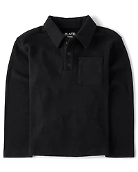 Boys Plush Rib Polo