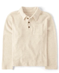Boys Plush Rib Polo