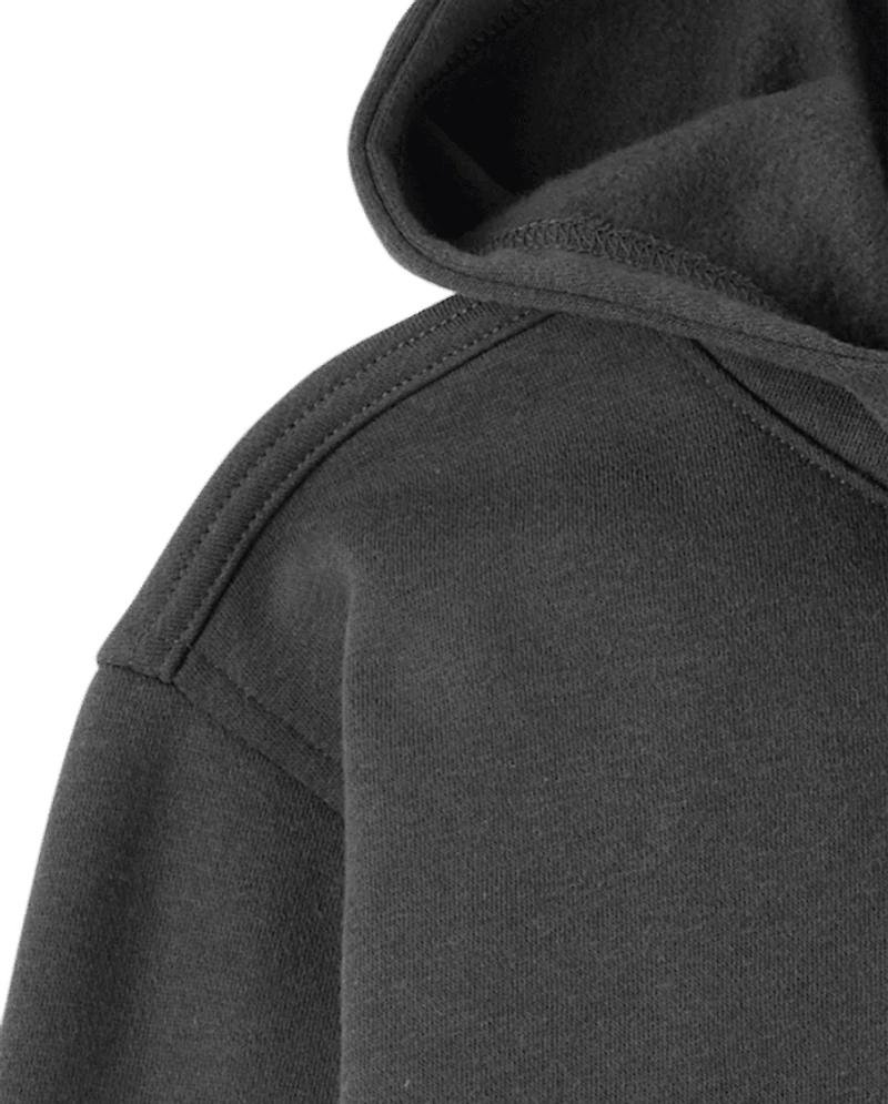 Boys Premium Fleece Utility Zip Up Hoodie