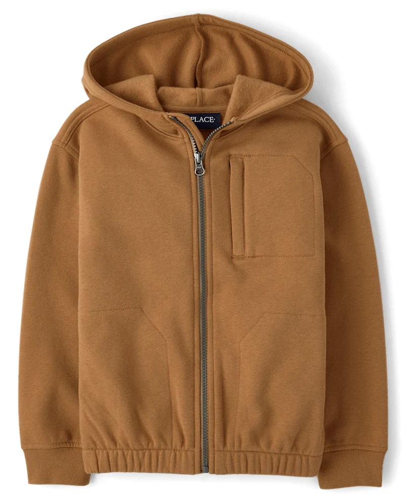Kids Premium Fleece Utility Zip Up Hoodie