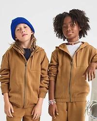 Kids Premium Fleece Utility Zip Up Hoodie