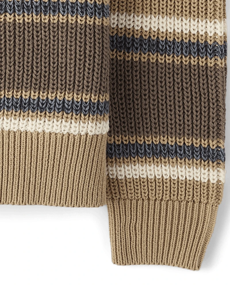 Pull rayé épais pour garçon