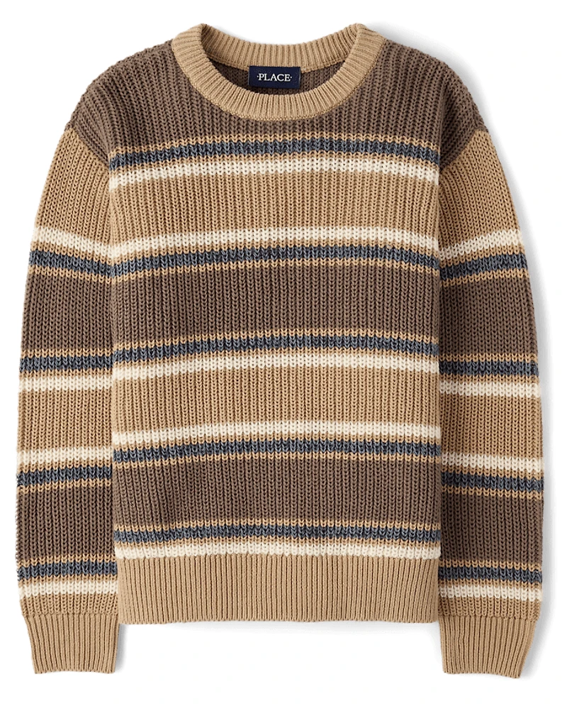 Pull épais à rayures pour garçon