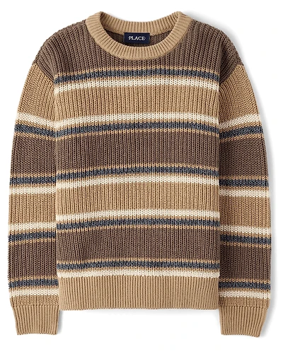 Boys Striped Chunky Sweater