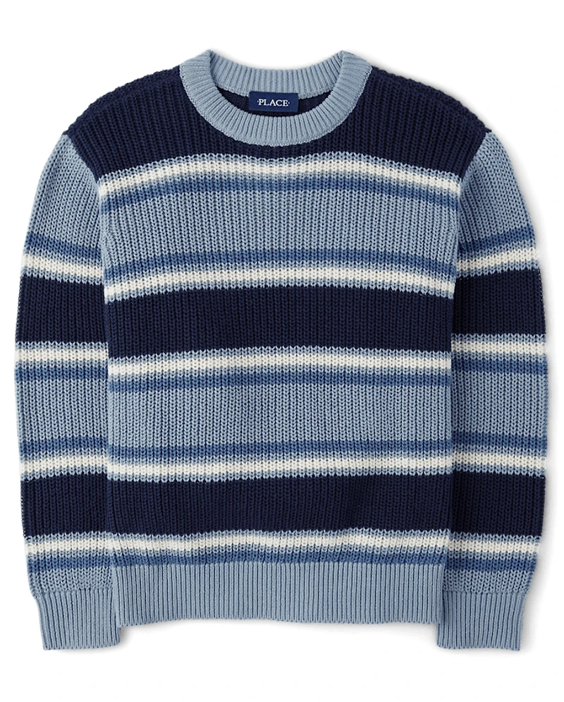 Boys Striped Chunky Sweater