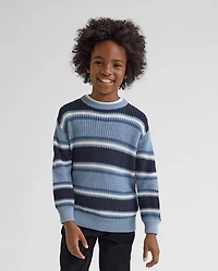 Boys Striped Chunky Sweater