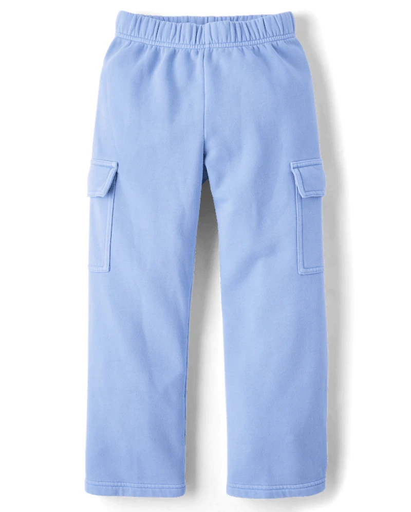 Pantalon cargo ample en polaire teint pièce pour enfant