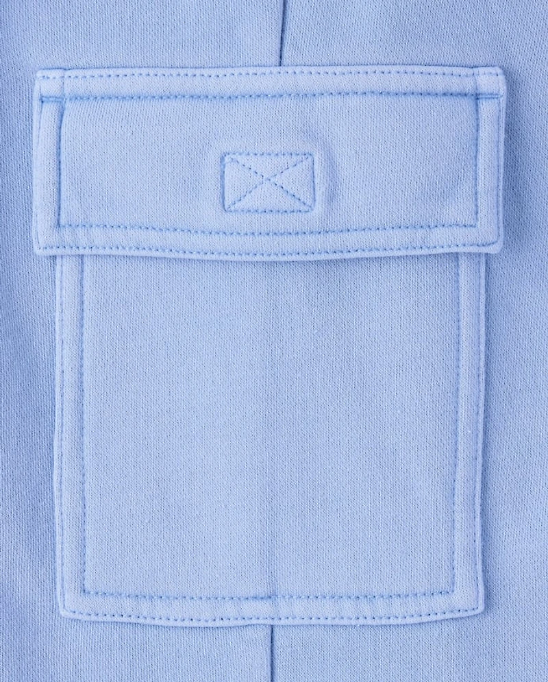 Pantalon cargo ample en polaire teint pièce pour enfant