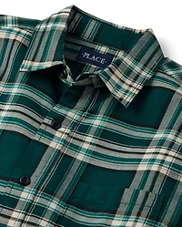 Mens Matching Family Plaid Oxford Button Up Shirt