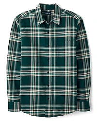 Mens Matching Family Plaid Oxford Button Up Shirt