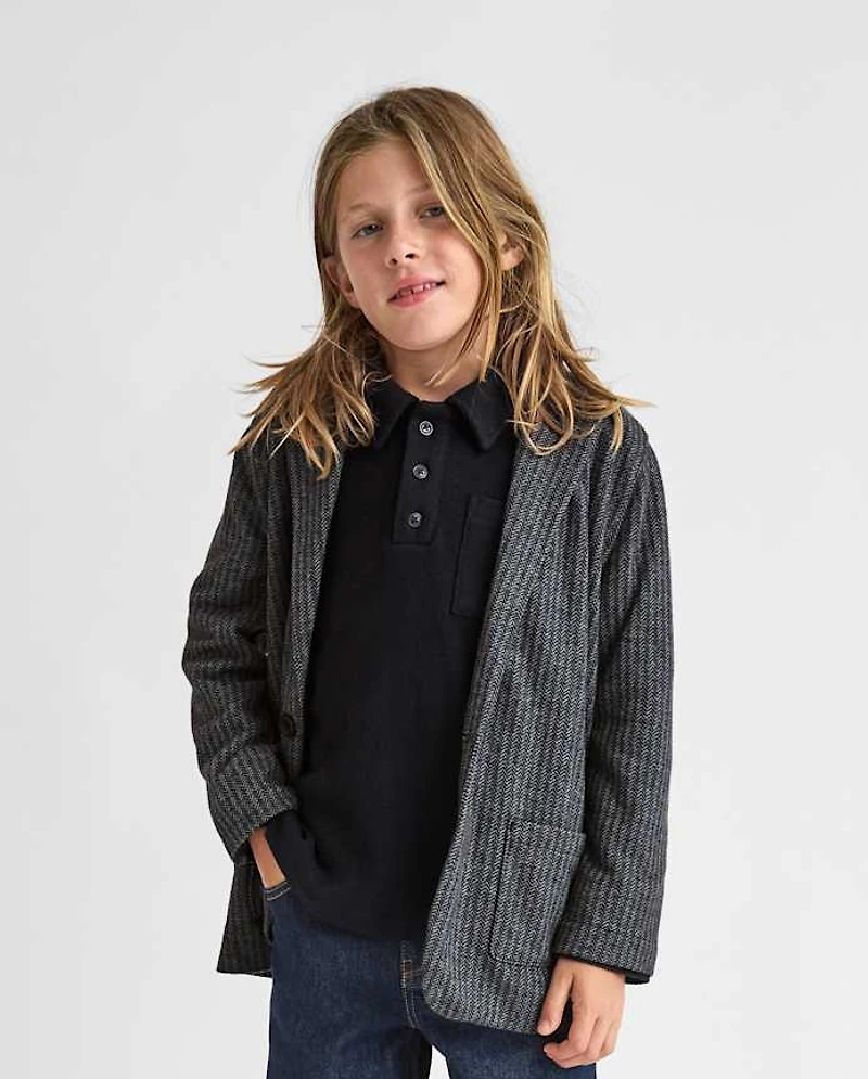 Boys Herringbone Luxe Cozy Knit Blazer
