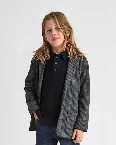 Boys Herringbone Luxe Cozy Knit Blazer