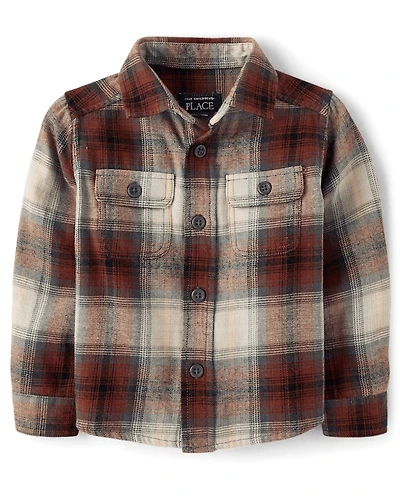 Baby And Toddler Boys Plaid Flannel Button Up Shirt