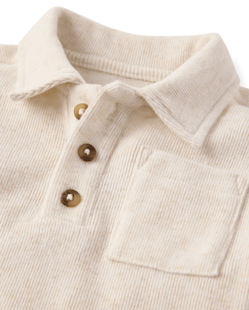 Baby And Toddler Boys Plush Rib Polo