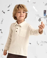 Baby And Toddler Boys Plush Rib Polo