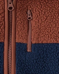 Baby And Toddler Colorblock Sherpa Zip Up Jacket