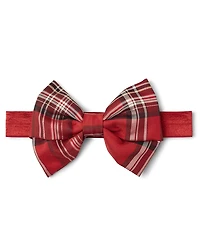 Baby And Toddler Girls Plaid Satin Bow Headwrap