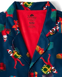 Adult Matching Family The Elf On Shelf™ Button Front Pajamas