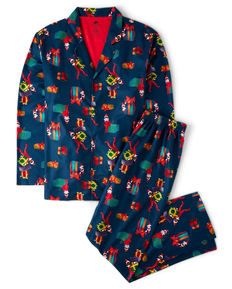 Adult Matching Family The Elf On Shelf™ Button Front Pajamas