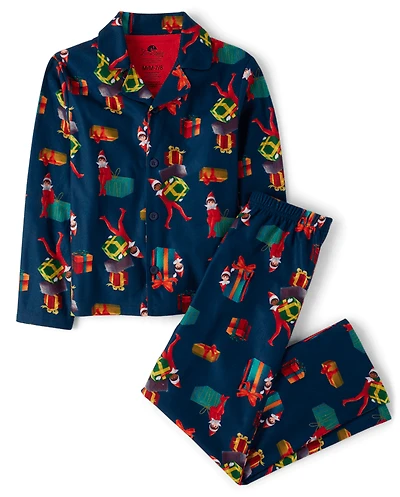 Kids Matching Family The Elf On Shelf™ Button Front Pajamas