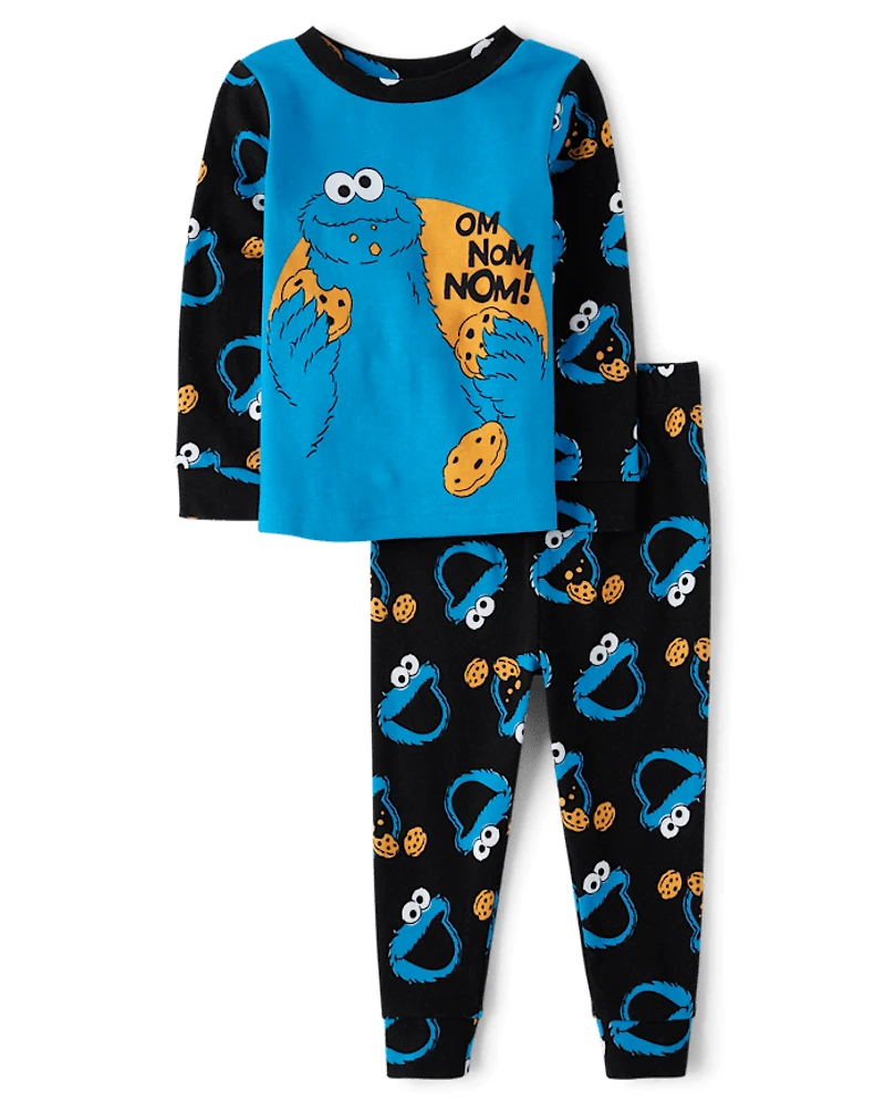 Baby And Toddler Boys Cookie Monster™ Snug Fit Cotton Pajamas