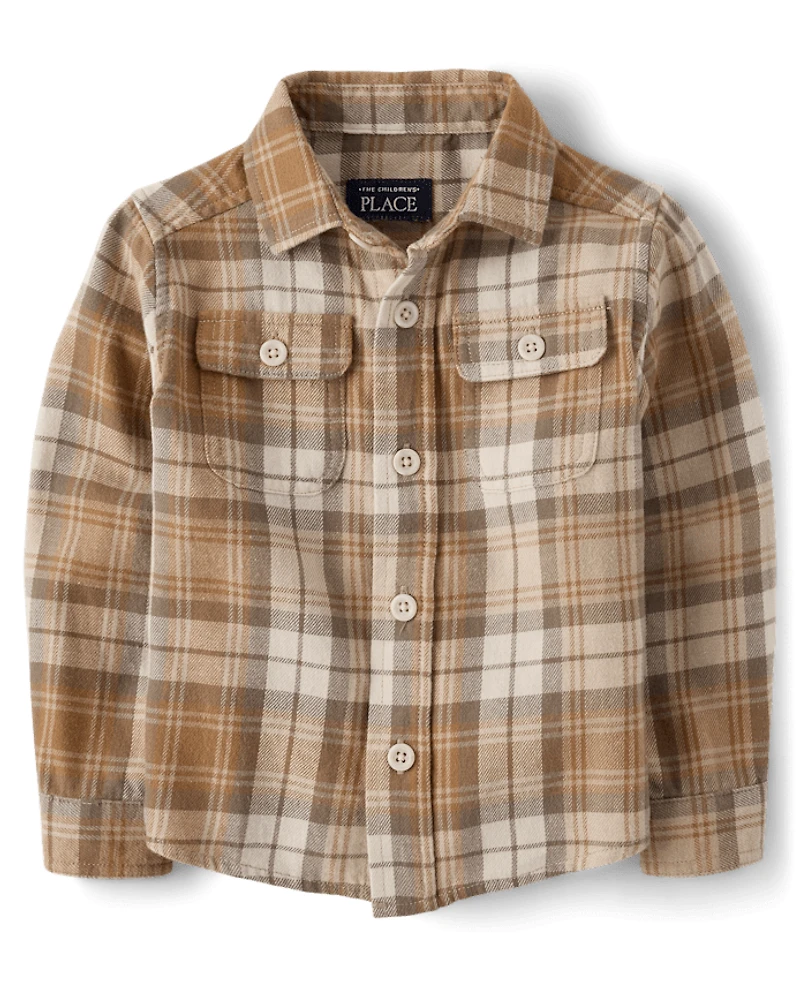 Baby And Toddler Boys Plaid Flannel Button Up Shirt
