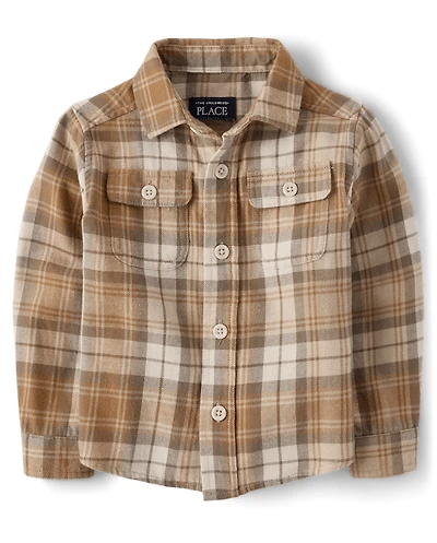 Baby And Toddler Boys Plaid Flannel Button Up Shirt