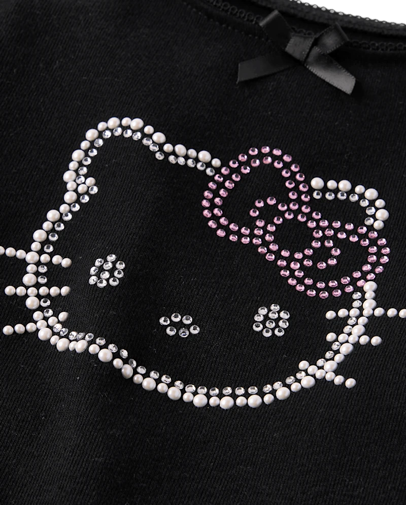Girls Hello Kitty® Embellished Ribbed Baby Tee
