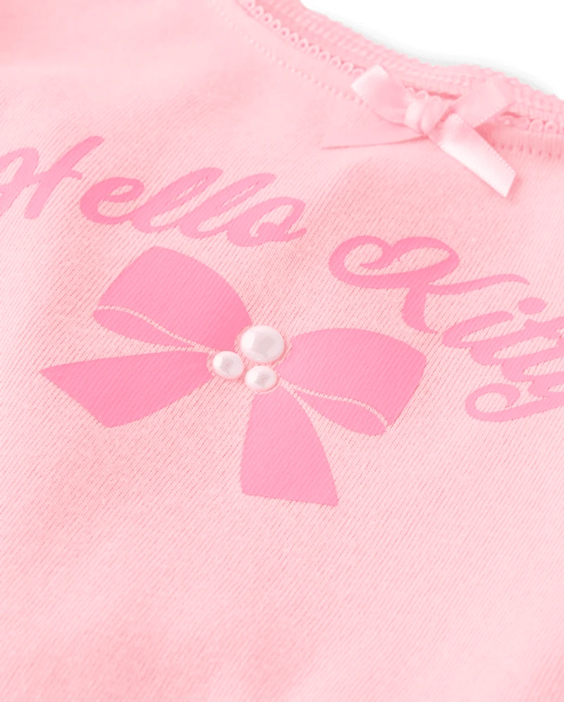 Girls Hello Kitty® Embellished Ribbed Baby Tee