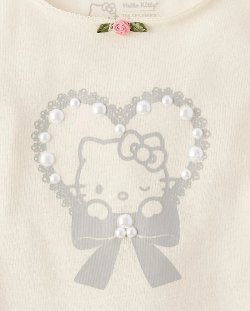 Girls Hello Kitty® Embellished Ribbed Baby Tee