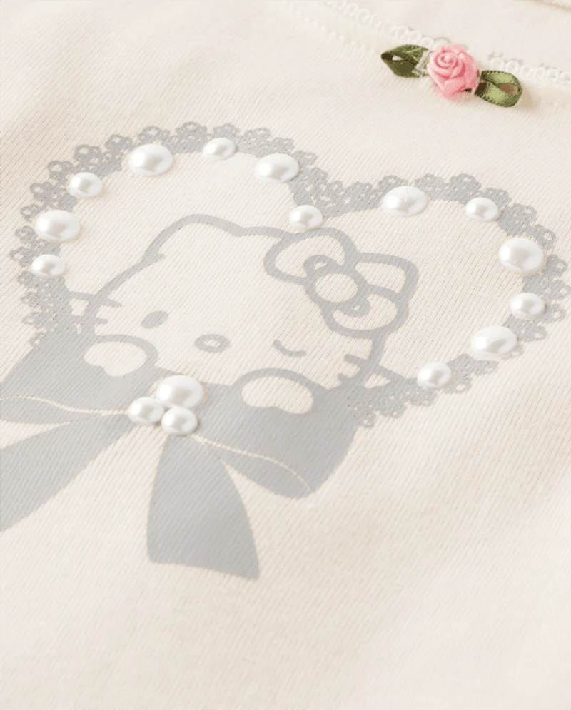 Girls Hello Kitty® Embellished Ribbed Baby Tee