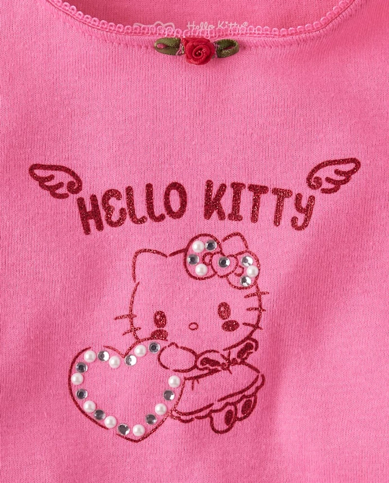 Girls Hello Kitty® Rhinestone Ribbed Baby Tee