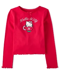 Girls Hello Kitty® Rhinestone Mug Ribbed Baby Tee