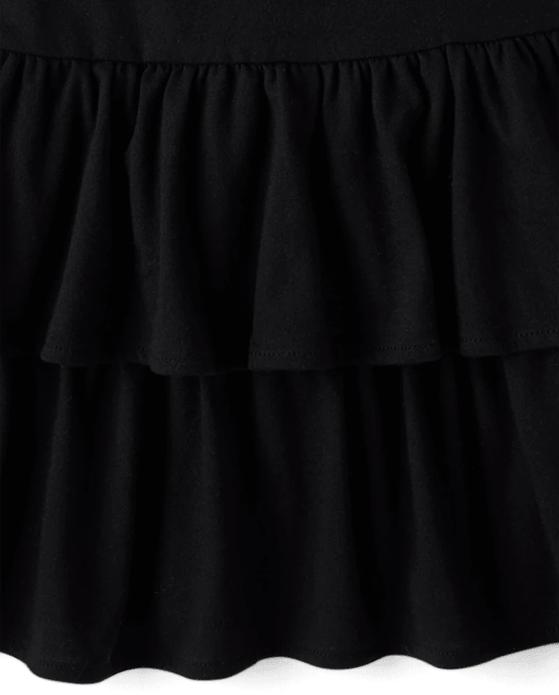 Girls Hello Kitty® Rhinestone Tiered Drop Waist Dress