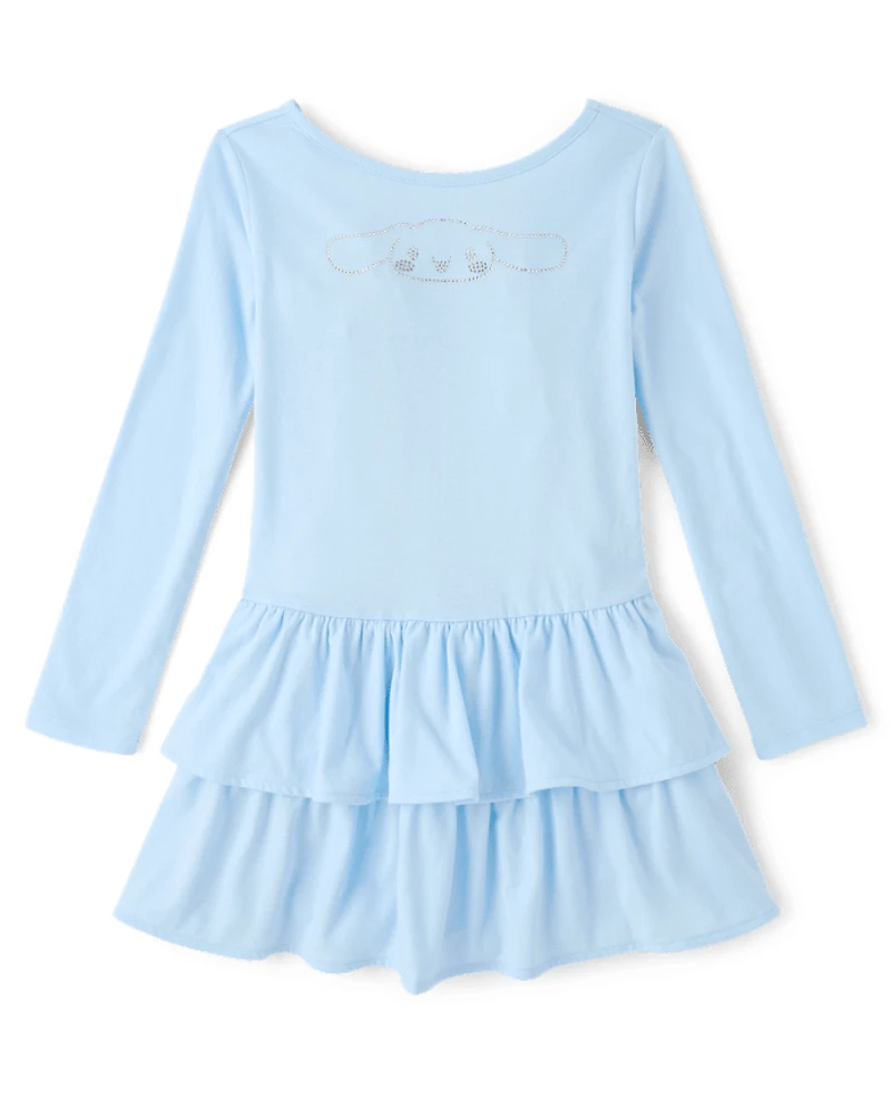 Girls Hello Kitty® Rhinestone Tiered Drop Waist Dress