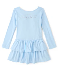 Girls Hello Kitty® Rhinestone Tiered Drop Waist Dress