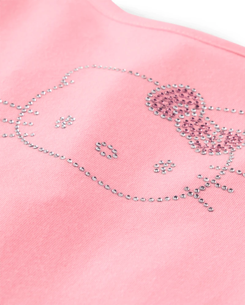 Girls Hello Kitty® Rhinestone Tiered Drop Waist Dress