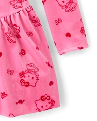 Girls Hello Kitty® Heart Velour Bubble Dress