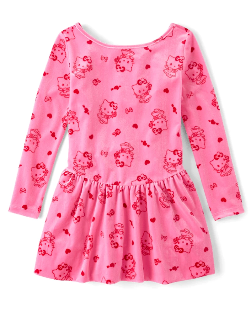 Girls Hello Kitty® Heart Velour Bubble Dress