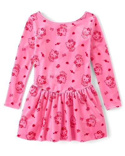 Girls Hello Kitty® Heart Velour Bubble Dress
