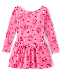 Girls Hello Kitty® Heart Velour Bubble Dress