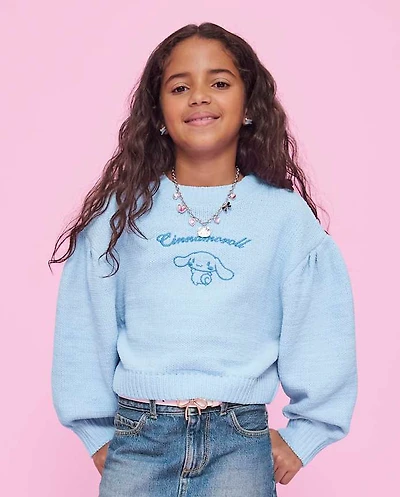 Girls Hello Kitty® Embroidered Chenille Sweater